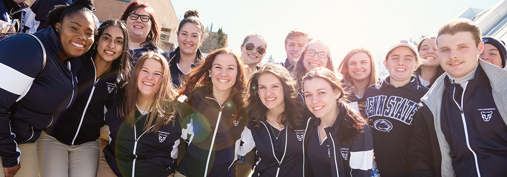 Group of students wearing Penn State gear.