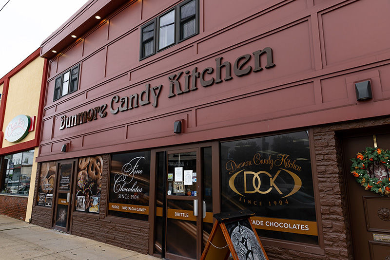 modern day facade of the original Dunmore Candy Kitchen store