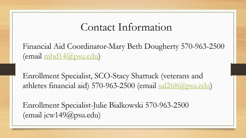 Contact Information  Financial Aid graphic