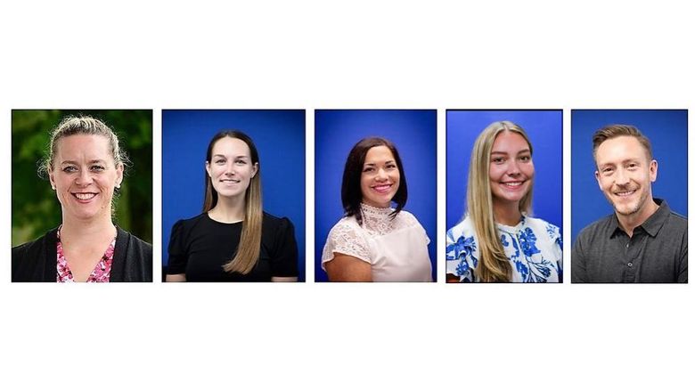 headshots of five new employees hired at Penn State Scranton