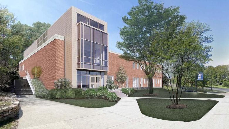 Architect's rendering of Penn State Scranton's Classroom-Library Building 
