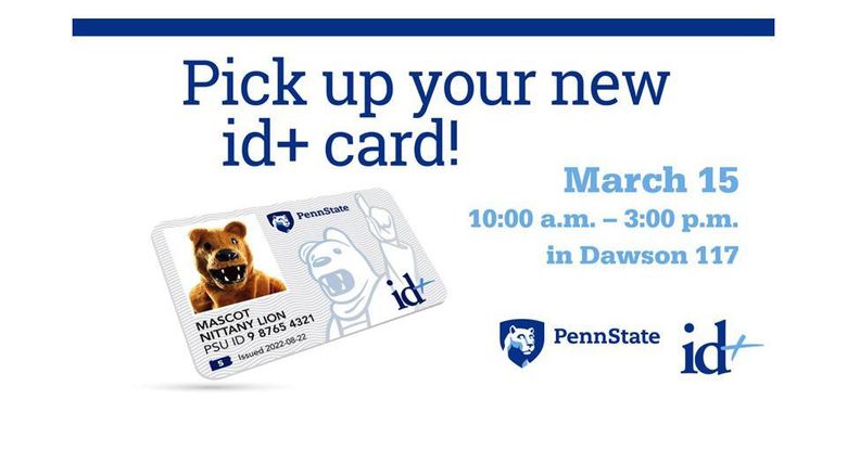 image of new id+ card with pick up date of March 15 printed to the right