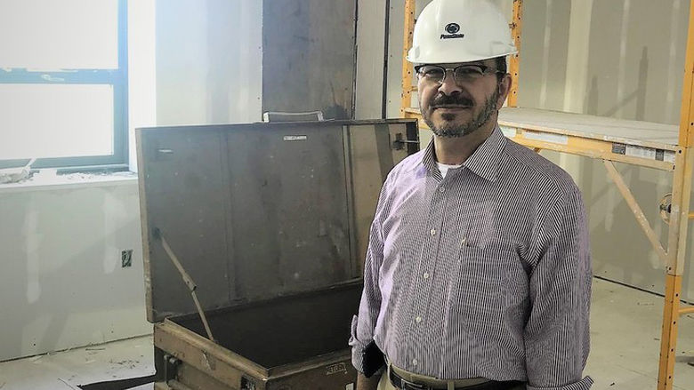 Dr. Wafa in his gutted office in the Dawson Building