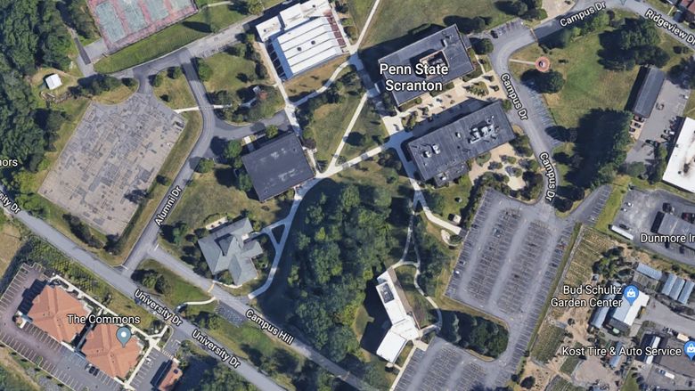 aerial view of Penn State Scranton