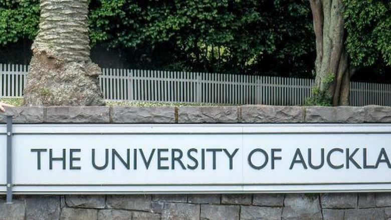 Dr. Alan Peslak at entrance to University of Auckland