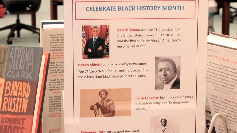display and schedule of black history month events