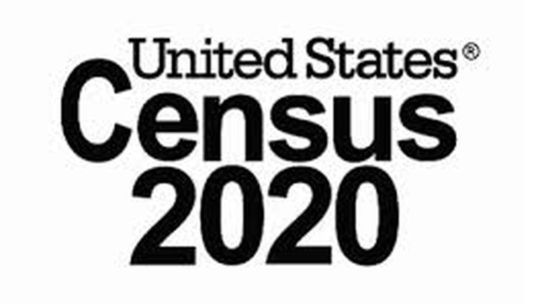 graphic with the words United States 2020 census