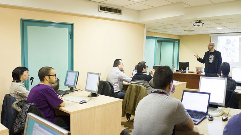 classroom full of adult learners