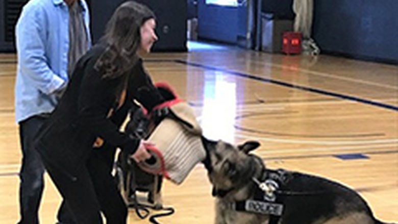 police dog demo at Penn State Scranton