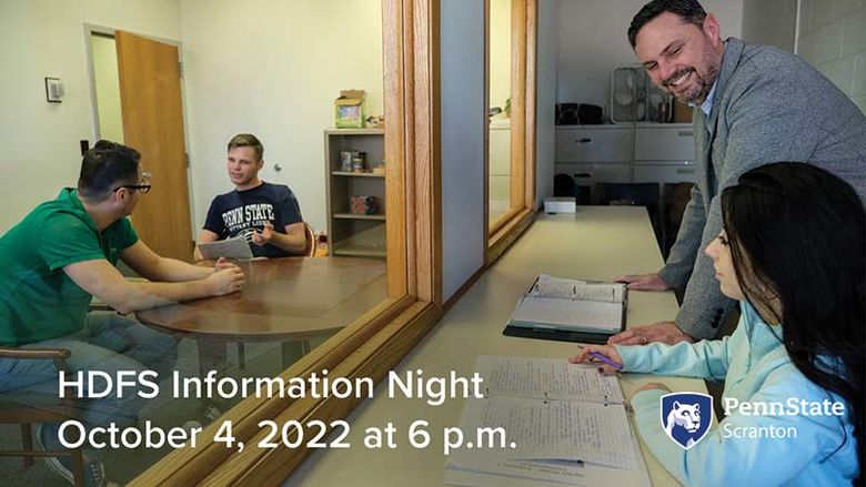 faculty working with student in observation lab at penn state scranton