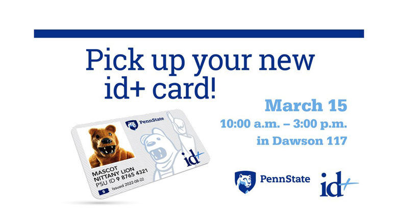 image of new id+ card with pick up date of March 15 printed to the right