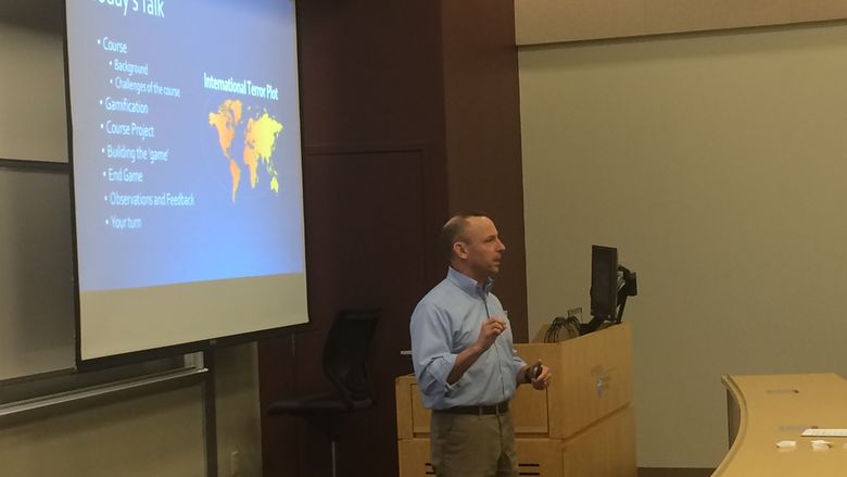 Professor Aebli presenting at faculty development day.