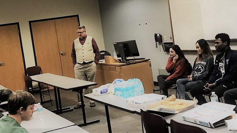 International students serving on a panel for recent program