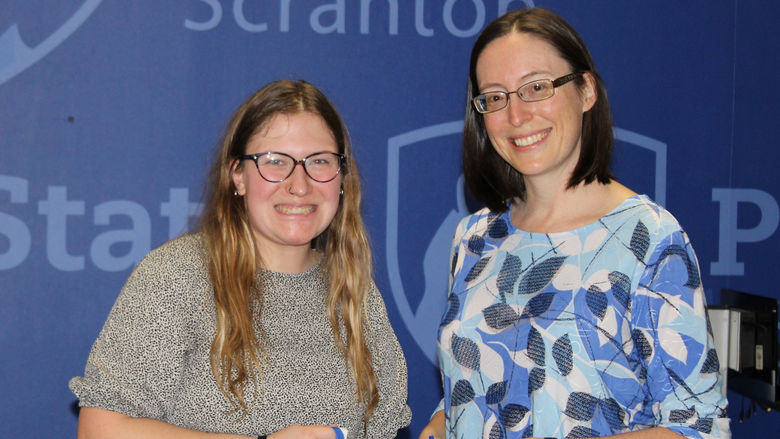 johnnah carr receives her award from Dr. Meg Van Etten