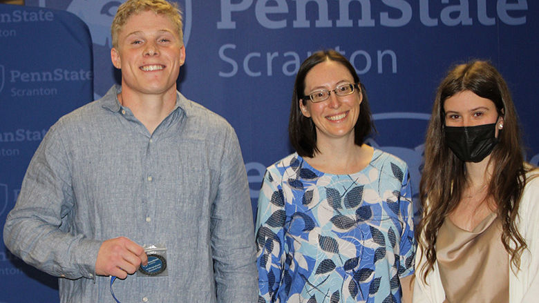 jamieson and dewolfe receive their second place science award from meg van etten