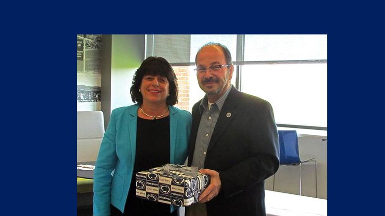 Maria Russoniello receives her retirement gift