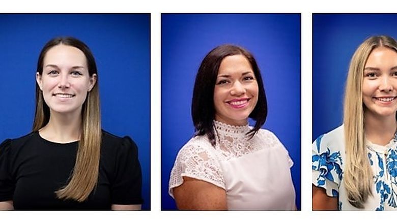 headshot photos of the new hires: Molly Abdalla, Brittany Baronski, Antonia Cerda-Bevan,  Morgan Sewack and Matthew Smith. Missing from photo are Brian Coleman and Jeremy DeGroat.