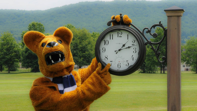 nittany lion at clock