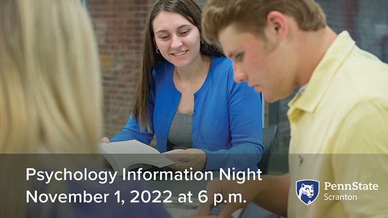 three psychology students studying at penn state scranton