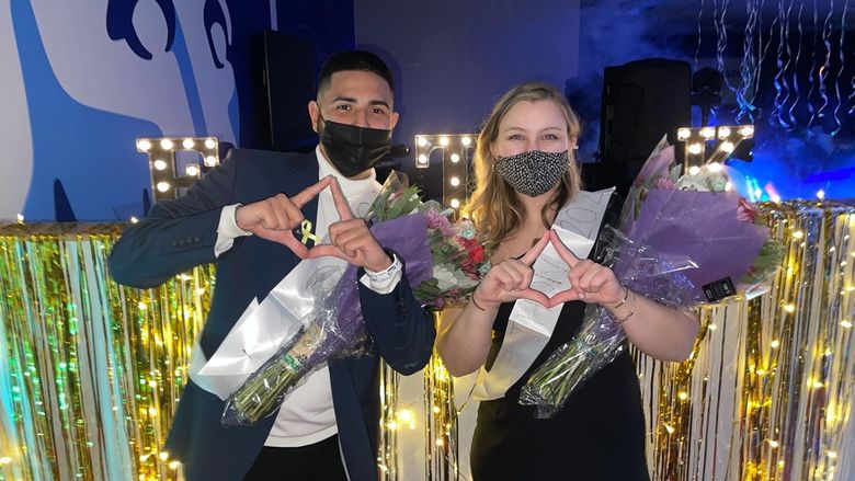 Penn State Scranton THON Dancers Deyniel and Natalie at the recent THON prom where they were announced as the campus dancers