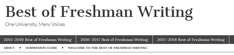 Best of Freshman Writing grahic