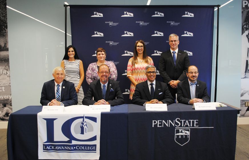 articulation agreement Lackawanna College and Penn State campuses sign articulation agreement