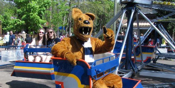 PS Day at Knoebels Nittany lion at knoebels