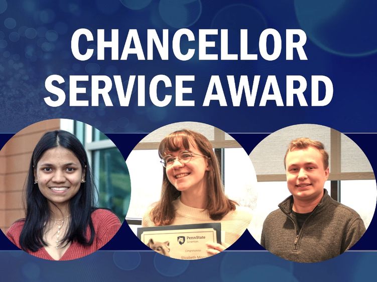 headshots of the three Chancellor Service Award Students