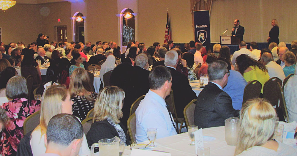 Penn State Scranton scholarship reception crowd