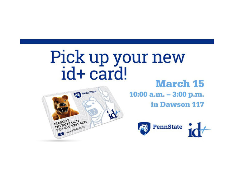 image of new id+ card with pick up date of March 15 printed to the right