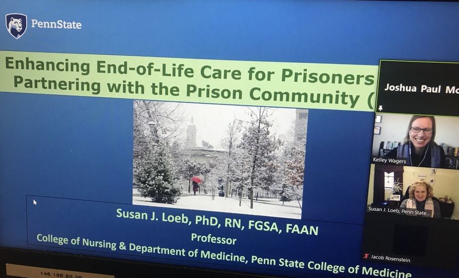 computer screen of kelley wagers communicating care course