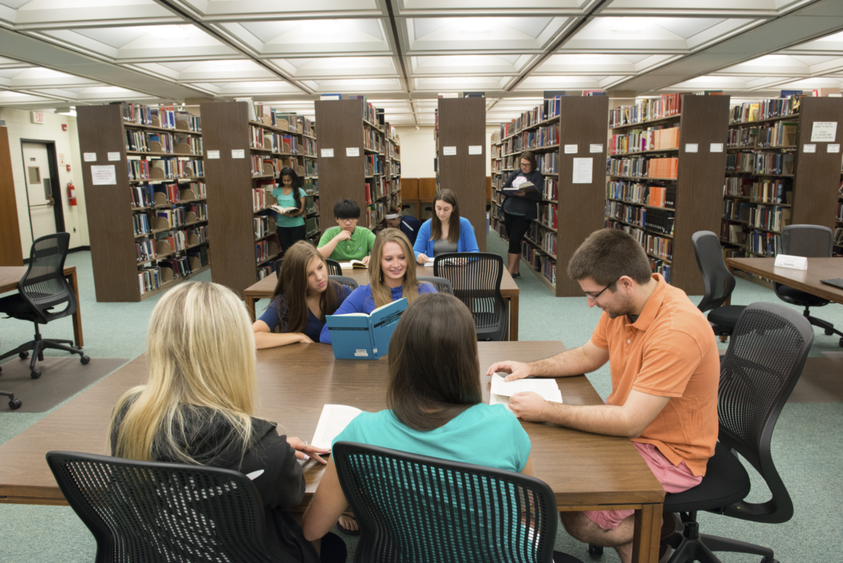 library group Students in library