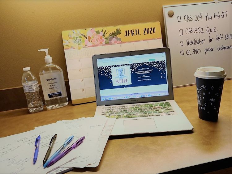 Student's at home work station 