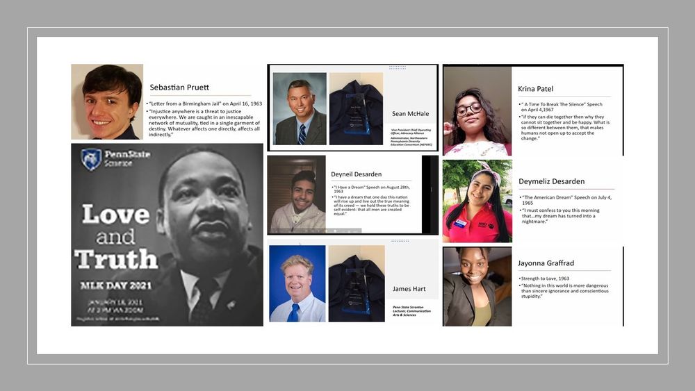 headshots of participants and award winners from virtual MLK Event