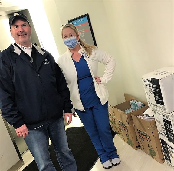 Gene Grogan delivering PPE to local hospital