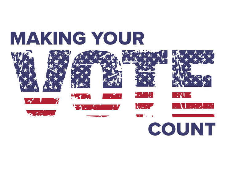 sign in red white and blue that says Making Your Vote Count