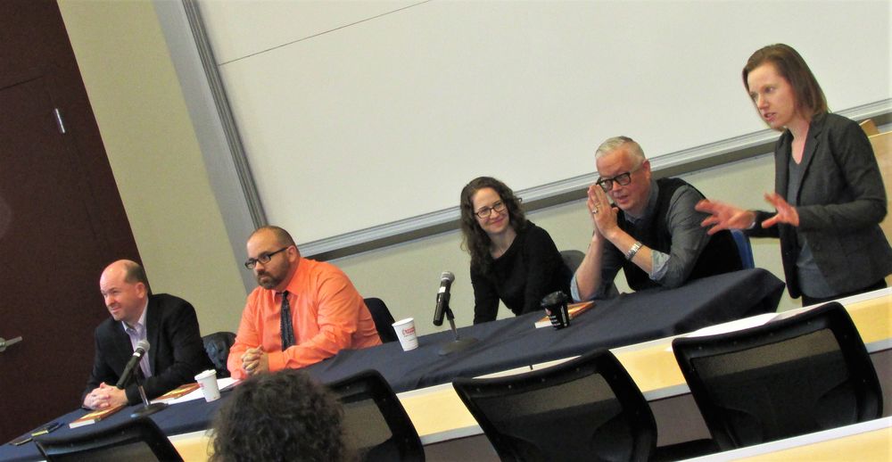 Fake news panel participants at start of event