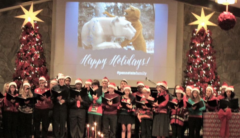 campus chorale singing at last year's holiday concert