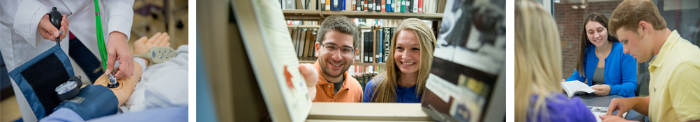 Students in Worthington Scranton campus library and classrooms